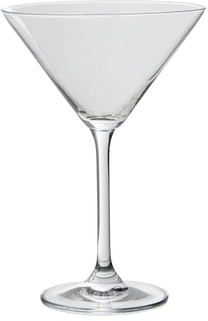DRW Set de 6 Copas de Martini de Cristal de Bohemia 210ml en Transparente 12x12x17.5 cm