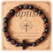 Eigso Black Onyx Beaded Cross Link Bracelet Christian Gift for Men Women Mala Beads Praying Religious Wooden Beads Wristband for Man Woman