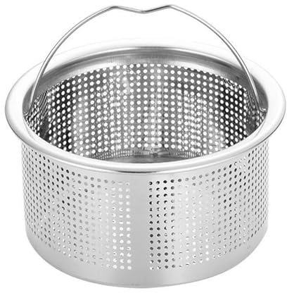 Miskall Kitchen Sink Drain Basket, 3-inch Basket for Kitchen Sink Strainer Replacement, Deep Cup with Handle, SUS 304 Stainless Steel