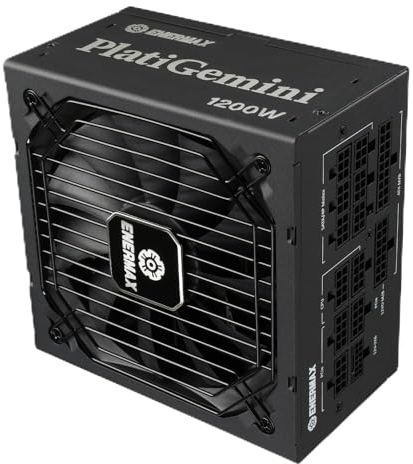 ENERMAX PlatiGemini ATX 3.1 & ATX12VO Hybrid-Netzteil 1200W 80PLUS Platinum (Vollmodulares, 12V-2x6, 60% Semi-Fanless) inkl. WireView GPU; EGN1200P