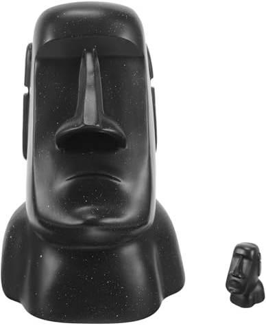 MUCKLILY Taschentuchbox- Mit Moai-Statue – Kreative Aufbewahrung Aus Kunstharz Für Zuhause Büro Auto