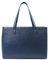 Tommy & Kate GLORIA Spacious Tote Bag for Women Shoulder Laptop Tote Bag Large PU Leather Ladies for Work School Business with Zipped Compartment and Inner Pocket (Navy)