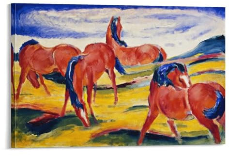 QINGYUAN Franz Marc Kunstdrucke, Poster, Wandkunst, Poster, Geschenke, Schlafzimmer, Heimdekoration, Bild, Leinwand, Malerei, Poster, 60 x 90 cm