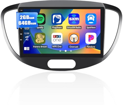 2G+64G CAMECHO autoradio 2Din Android 13 per Hyundai i10 2007-2013, radio a doppio din touch con Carplay Android Auto, display da 9 pollici con Bluetooth RDS/FM GPS WIFI SWC + telecamera posteriore