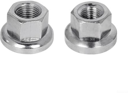 FACULX Tuerca de cubo de rueda de bicicleta, tuerca de eje con brida de bicicleta, acero inoxidable de grado profesional, tuercas de pista de eje de rueda de bicicleta M9/M10, para rueda delantera y