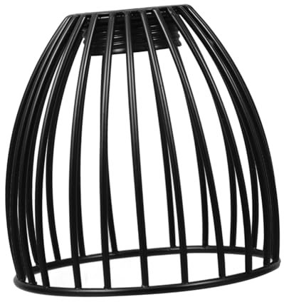 KICHOUSE Schmiedeeisen-Vogelkäfig-Lampenschirm, Metall-Glühlampenschutz, Lampenkäfig, Schwarzer Metall-Lampenschirm, Runde Glühbirnen