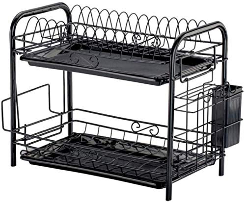 RKJDMSWJ Escurridor de Platos, escurridor de Platos, escurridor de Cocina, Duradero, Estable, para el hogar, Mesa de Secado, Dispositivo de Drenaje, Dorado, 56 x 35 x 23 cm