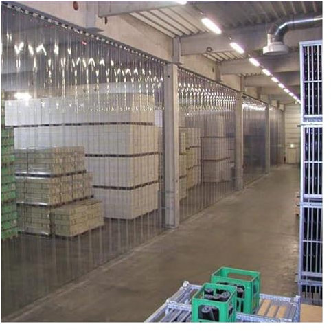 Kit tenda a strisce in PVC trasparente per magazzino, garage, balcone, pergola, impermeabile e resistente, 120 x 400 cm