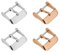 Create idea Lot de 4 boucles de rechange en acier inoxydable pour bracelet de montre compatible avec Seiko - Compatible avec Grand Seiko - Or rose argenté - 18 mm