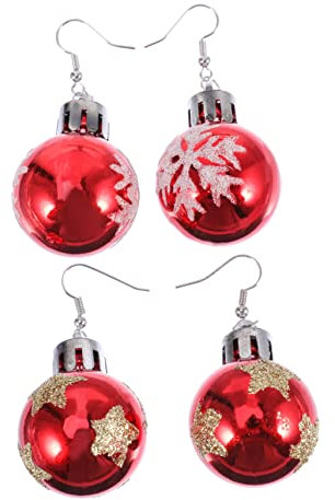 OATIPHO 2paare Weihnachtliche Ohrringe Kreative Weihnachtsball-hänger Für Damen Stilvolle Ohrstecker Festliche Schmuckstücke Weihnachtsaccessoires Für Jeden Anlass