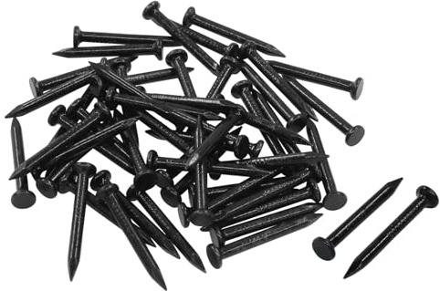 Cionyce 50pcs Hardware Nails 1 inch Length, Black Carbon Steel Point Tip Wall Cement Masonry Nail,Woodworking Nails,Concrete Nails