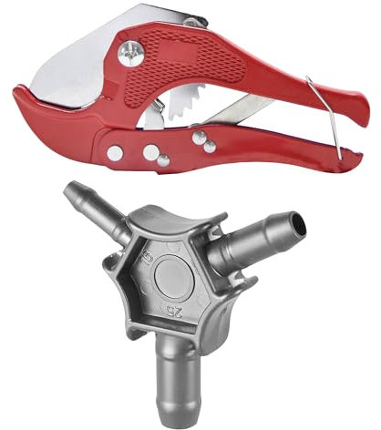 Premium Werkzeugset für Verbundrohr, Rohrschneider Kunststoff, Kalibrierer Verbundrohr, PVC Rohrschneider, Schlauchschneider und Mehrschichtverbundrohr bis 42 mm, Schwarz Kalibrierer 16-20-25 mm