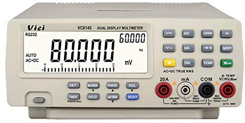 Multimetro da banco Auto Range 80000 Count Multimetro digitale Tester Retroilluminazione Voltmetro digitale VC 8145,Alta precisione e reattività(UK Plug)