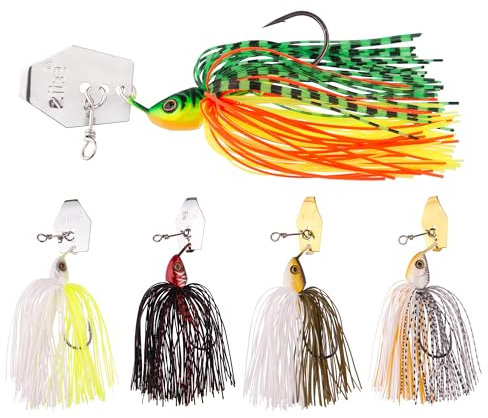 Zite Fishing Inzite Blader Chatter-Jigs Set | 5 Stück Bladed Jigs in 10g, 16g & 21g | Starke Vibration & Farbvielfalt | Scharfer Einzelhaken, Trailerfähig | Für Spinnfischen auf Barsch, Zander, Hecht
