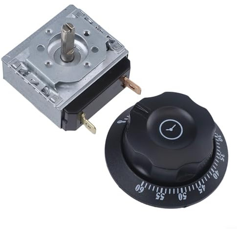 HomeVortex Electric Timer Switch With Bell for Microwave Oven Rice Cooker 30 60 90 120 Minutes Kitchen Appliance Control Time Management Home Cooking Timer(60min)