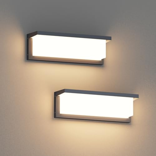 Coinmit 2 Stück 36W LED Wandleuchte für den Außenbereich Anthrazit, 3000K