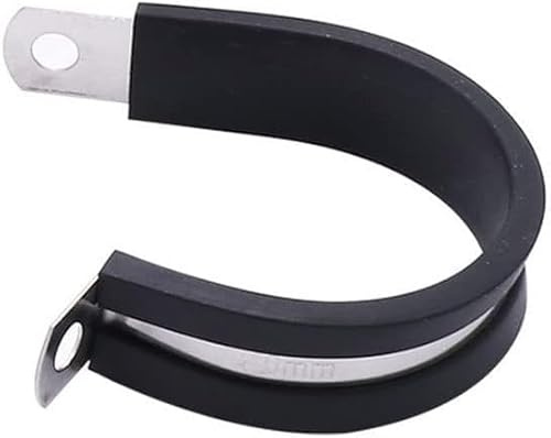 2 Stück P-Clips aus Edelstahl 304 mit Gummiauskleidung – Verstellbare Schlauchschellen zur sicheren Befestigung von Schläuchen, Kabeln und Rohren(25mm)