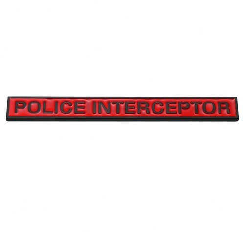 Interceptor-Polizei-Emblem, Autoaufkleber, 3D-Kofferraum-Namensschild, Abzeichen für Karosserie, Rot / Schwarz
