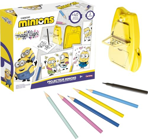 Lansay - Magic Lign Projecteur Minions - Apprendre à Dessiner - Dès 5 Ans | Reproduction de Modèles - Double Zoom pour Ajuster la Taille - Tracé Guidé par Observation - Activité Calme Sans Écran