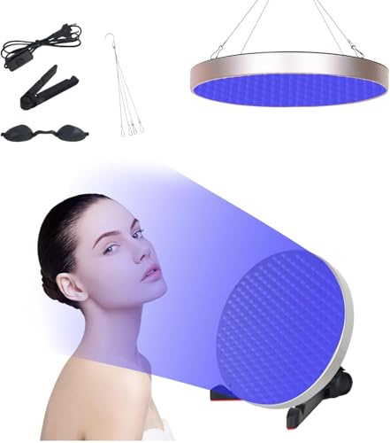 Solarium Für Zuhause,50W Tragbare Bräunungslampe mit solarium brille,Bräunungslampe mit 250 LEDs 460NM, Faltbares Seinstellbares Ständer,Gesichtsbräuner Sonnenlampe für Körper und Gesicht (Silver)