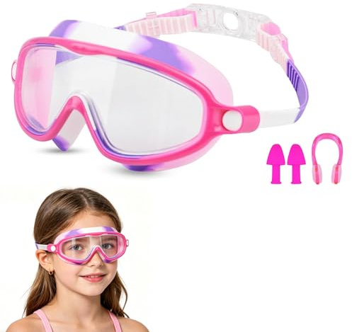 QEEROYO Gafas de Natación, Gafas Piscina, Antivaho, Protección UV, Ajuste Cómodo, Adecuado a Los 3 a 15 Años Niños Deportes acuáticos, Niños y Niñas