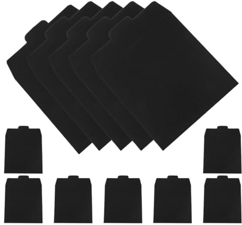 STOBAZA 12stücke Teiliges CD DVD Papierhüllen Schwarze Karton Aufbewahrungstaschen für CDs und Dokumente Große Kapazität DIY freundlich Minimalistisches Design Vielseitig für Archivierung