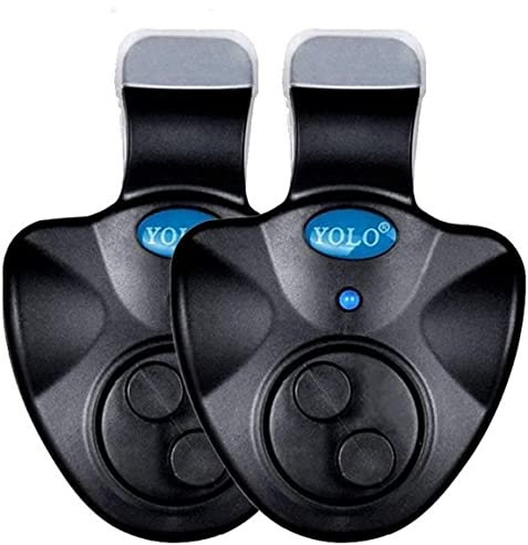 MEETOZ 2pcs Fishing Bite Alarm Electronic Fishing Bite Alarm Indicator LED Light Fishing Rod with Sound Alert