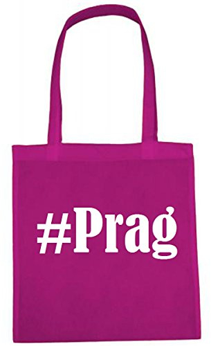 Reifen-Markt Tasche #Prag Größe 38x42 Farbe Pink Druck Weiss