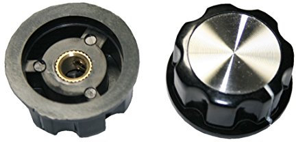 B2Q Drehknopf Geräteknopf Potiknopf MF-A04 33mm 6mm Achse schwarz 1 Stück (0060)