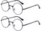 2 Stueck Damen Herren Lesebrille Rund Retro +3.5 (70-74 Jahre) Klar Linse Metall Rahmen Presbyopische Gläser Nerdbrille mit Etui