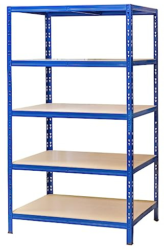 Callidus Baumarkt Schwerlastregal | ✓ 179x90x60cm I blau | ✓ 90 cm breit | ✓ Metallregal Lagerregal Kellerregal Steckregal