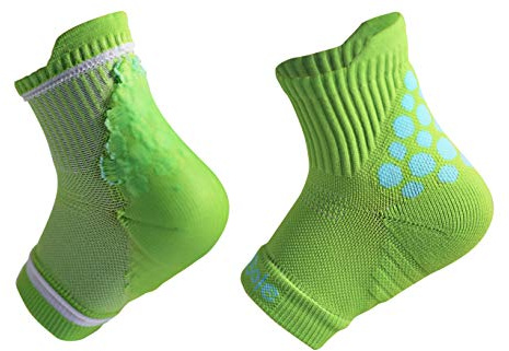 KidSole RX Gel Sports Sock for Kids with Heel Sensitivity from Severs Disease and General Foot and Heel Pain, Green, Toddler 11-2