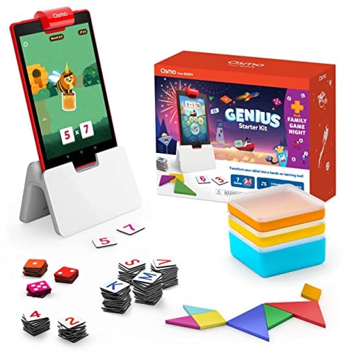 OSMO 901-00096 Family Night Bubbles Genius Starter, Geeignet für Kinder ab 6-10 Jahren, Stem Toy Fire Tablet Base Included Amazon Exclusive, 7 Games/Plus Kit