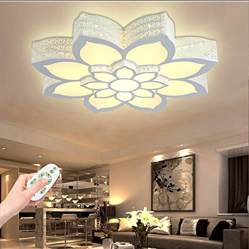 Deckenlampe Modern LED Deckenleuchte Blume-Shape Beleuchtung Design Acryl Aluminium Lampenschirm Deckenlampe Wohnzimmer Esszimmer Schlafzimmer Küche Mit Fernbedienung Weiß Deckenlicht,50cm(28W) …