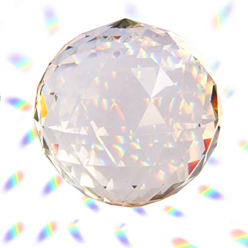 Bola de cristal transparente prisma cristal atrapasueños esfera facetada bola de adorno prismas para ventana, atrapasoles (120 mm/4.72 pulgadas)