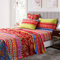 Lanqinglv Bohemian Spannbettlaken Bettlaken 120g/m² Indisch Mandala Mikrofaser Jersey Rot Blau Boxspringbett Spannbetttuch 140 x 200 cm bis 25-30 cm Steghöhe