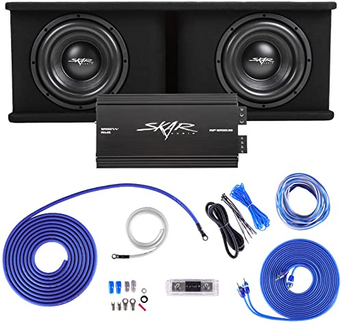 Skar Audio Dual 10 Complete 2,400 Watt SDR Series Subwoofer Bass Package - Includes Loaded Enclosure with Amplifier