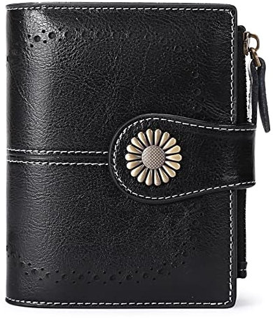 SENDEFN Portefeuille Femme Cuir Porte Monnaie Femmes Porte-Cartes Portefeuille Zippé Femmes avec 16 Emplacements pour Cartes Anti RFID Portefeuilles
