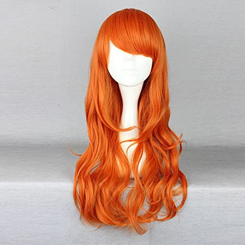 Einteilige Nami Cosplay Perücken Hitzebeständige Synthetische Haare Anime Kostüm Party Perücke Orange Halloween Karneval Party Perücke Lang