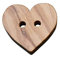 süße Holz Knöpfe 2 Loch Holzknöpfe in Herz Form aus echtem Oliven Holz und teilweise sichtbarer Maserung (10 Stück) (18mm)