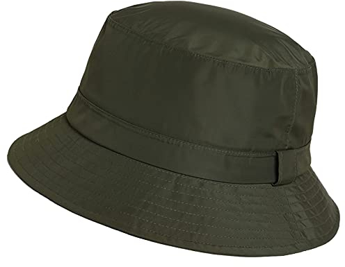 Comhats Unisex Wasserdichter Fischerhut für Spaziergänge, Golf, Safari, Damen-Regenhut, LSF 50+, Sonnenhut, verstellbar, verstaubar, Winddicht, grün, L