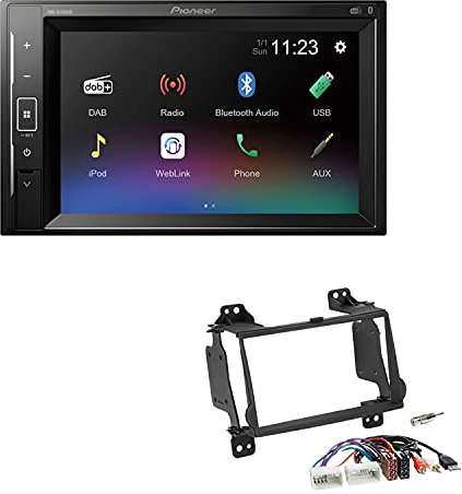 Pioneer DMH-A240DAB 2-DIN Autoradio Bluetooth DAB USB passend für Hyundai H-1 Cargo und Travel 2008-2015 Rubbertouch schwarz