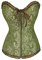 Damen Vintage Corsage Reißverschluss Corsets Satin Knochen Lace Up Taille Trainer Steampunk Corselet Overbust Abnehmen Bustier Top (Grün, XXXL)