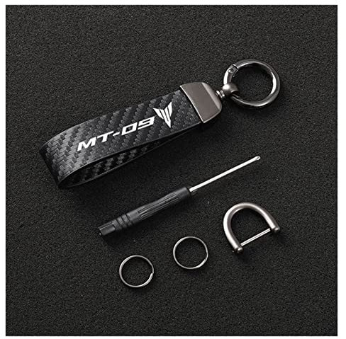 SXHM Porte-clés De Moto pour Yamaha MT01 MT09 MT07 MT10 MT03 MT-09 MT-07 MT-10 MT-03 Tracer 900 700 GT Lanière De Moto Porte-clés en Fibre De Carbone (Couleur : MT-09, Size : Normal) Taille unique