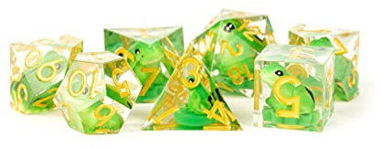 FanRoll by Metallic Dice Games Sharp Edge DND-Würfel-Set: Frosch-Würfel, Rollenspiel-Würfel für Dungeons and Dragons