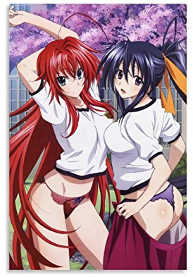 HAPPOW Anime-Poster, Hot Girl High School DXD, Heiße Anime-Charaktere, Weibliches Wandkunst, Dekorative Malerei, Leinwand für Zuhause, Schlafzimmer Dekoration, 50 x 75 cm
