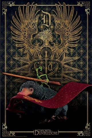 empireposter Fantastic Beasts - The Secrets of Dumbledore - Niffler Pickett - Größe 61x91,5 cm + 2 St Posterleisten Kunststoff 62 cm transparent