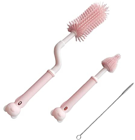 Voiakiu Silicone Water Bottle Brush,360 Degree Rotation Kid Bottle Brush Cleaner Set - Bottle Cleaner Brush For Your Flask, Vacuum Sports Bottle, Vase, And Glassware