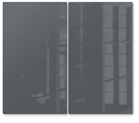 DEQORI Herdabdeckplatten Glas | 2er Set 60x52 cm | Unifarben - Dunkelgrau | Ceranfeld Abdeckplatten in Küche | Herd-Abdeckungen universal | Glasplatten & Schneidebretter für Kochplatte