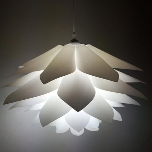 ibasenice Jigsaw Puzzle Lamp Shade - Lotus Flower Lamp Shade Puzzle Pendant Hanging DIY Jigsaw Pendant Chandelier s